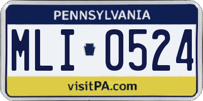 PA license plate MLI0524