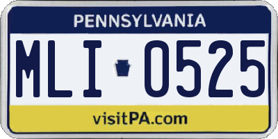 PA license plate MLI0525