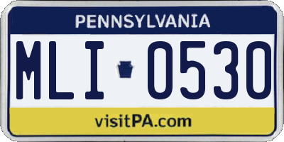 PA license plate MLI0530
