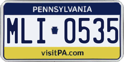PA license plate MLI0535