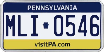 PA license plate MLI0546