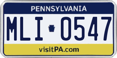 PA license plate MLI0547