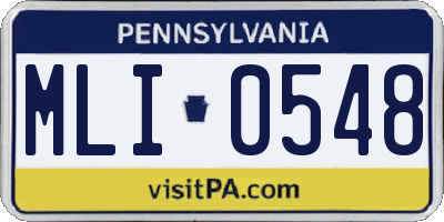 PA license plate MLI0548