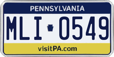 PA license plate MLI0549