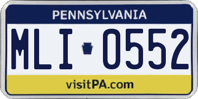 PA license plate MLI0552