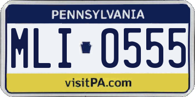 PA license plate MLI0555