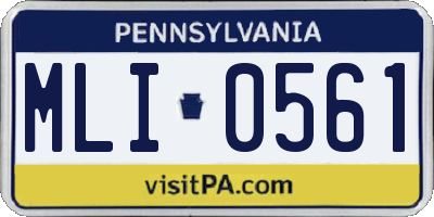 PA license plate MLI0561