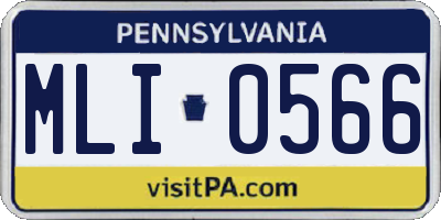 PA license plate MLI0566