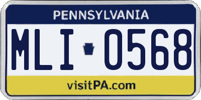 PA license plate MLI0568