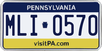 PA license plate MLI0570