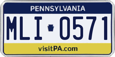 PA license plate MLI0571