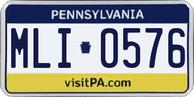 PA license plate MLI0576