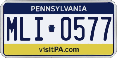 PA license plate MLI0577