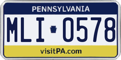 PA license plate MLI0578