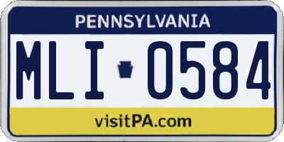 PA license plate MLI0584