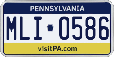 PA license plate MLI0586