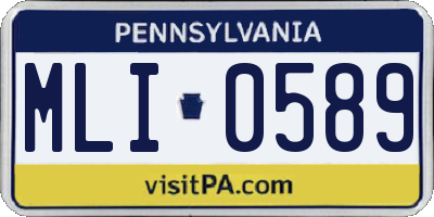 PA license plate MLI0589