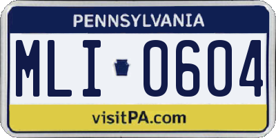 PA license plate MLI0604