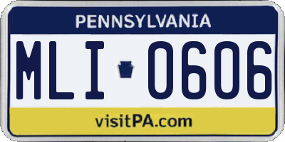 PA license plate MLI0606