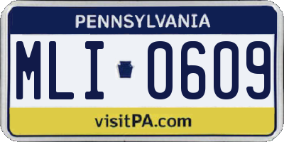 PA license plate MLI0609