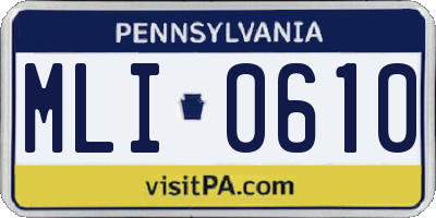 PA license plate MLI0610