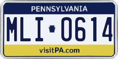 PA license plate MLI0614