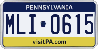 PA license plate MLI0615