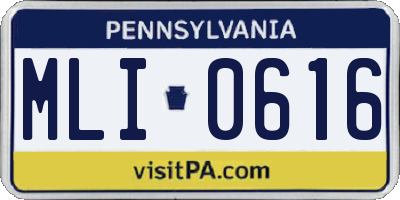 PA license plate MLI0616