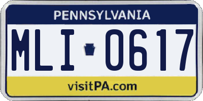 PA license plate MLI0617