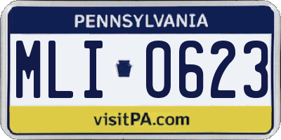PA license plate MLI0623