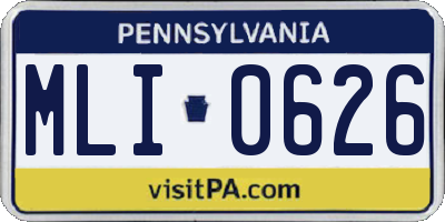 PA license plate MLI0626