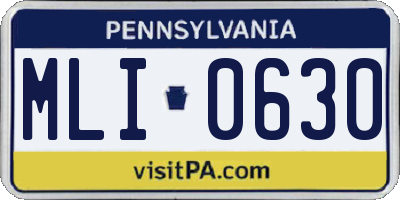 PA license plate MLI0630