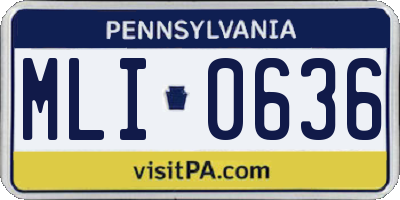 PA license plate MLI0636