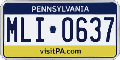 PA license plate MLI0637