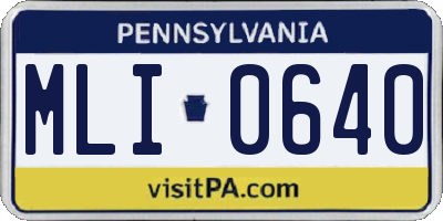 PA license plate MLI0640