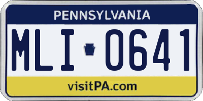 PA license plate MLI0641