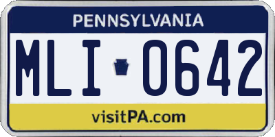 PA license plate MLI0642