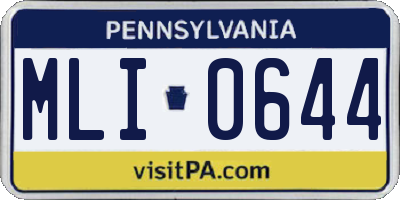 PA license plate MLI0644