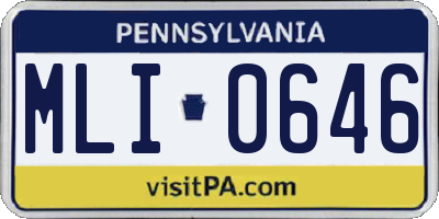 PA license plate MLI0646