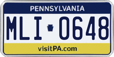 PA license plate MLI0648