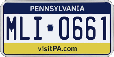 PA license plate MLI0661