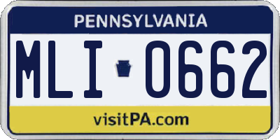PA license plate MLI0662