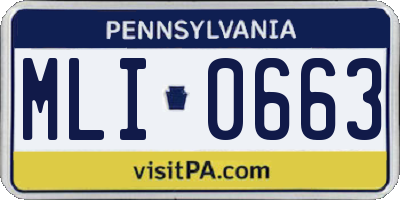 PA license plate MLI0663