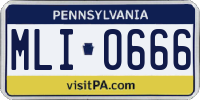 PA license plate MLI0666