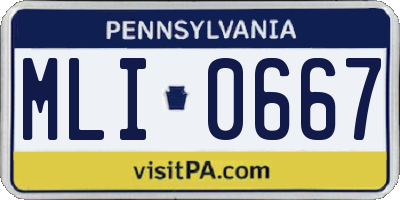 PA license plate MLI0667