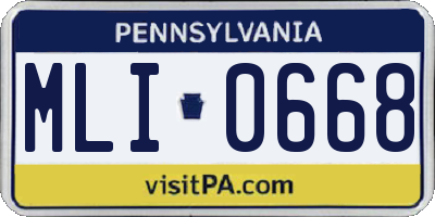 PA license plate MLI0668