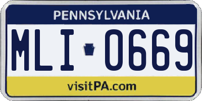 PA license plate MLI0669
