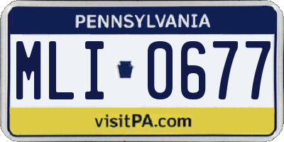 PA license plate MLI0677