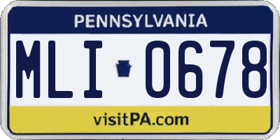 PA license plate MLI0678