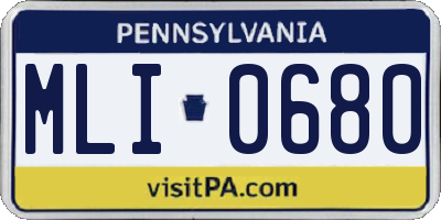 PA license plate MLI0680